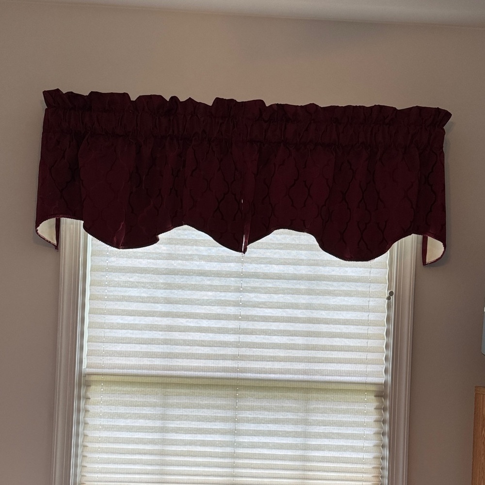 Elegant Burgundy Window Valance